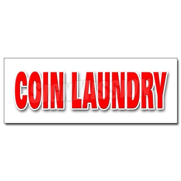 COIN LAUNDRY DECAL sticker wash fold washing machines dry cleaning, D-36 Coin Laundry